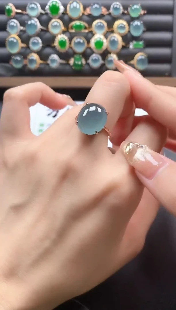 银S925镶嵌戒指翡翠15111