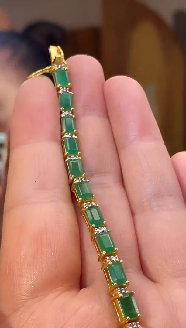 未镶嵌手链祖母绿天然祖母绿手链