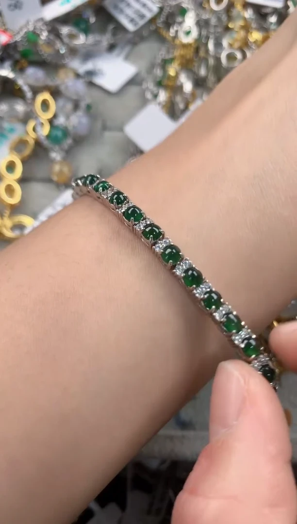 银S925镶嵌戒指翡翠11      8