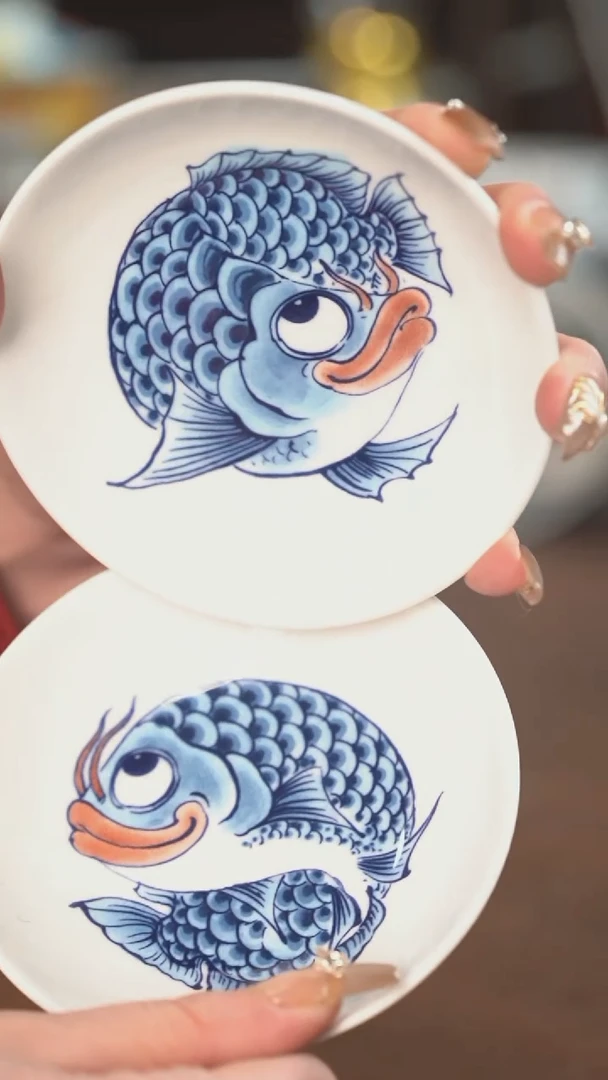 【闪购商品】蓝鱼味碟景德镇昨明陶瓷