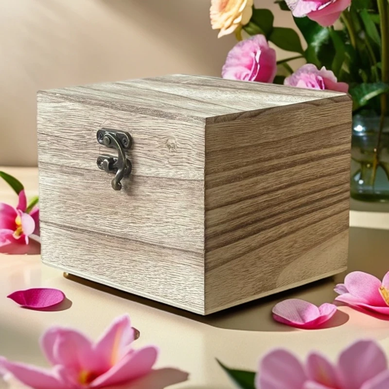 实木收纳盒正方形收纳盒复古式收纳盒中式1162