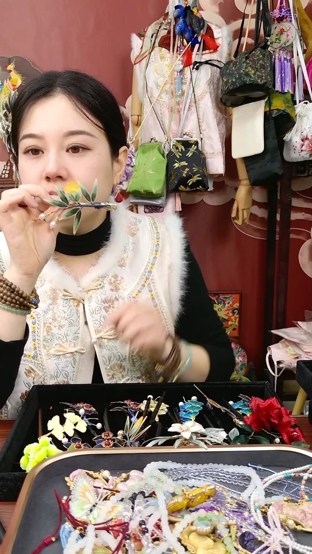 纯铜合金琉璃非遗绒花好美