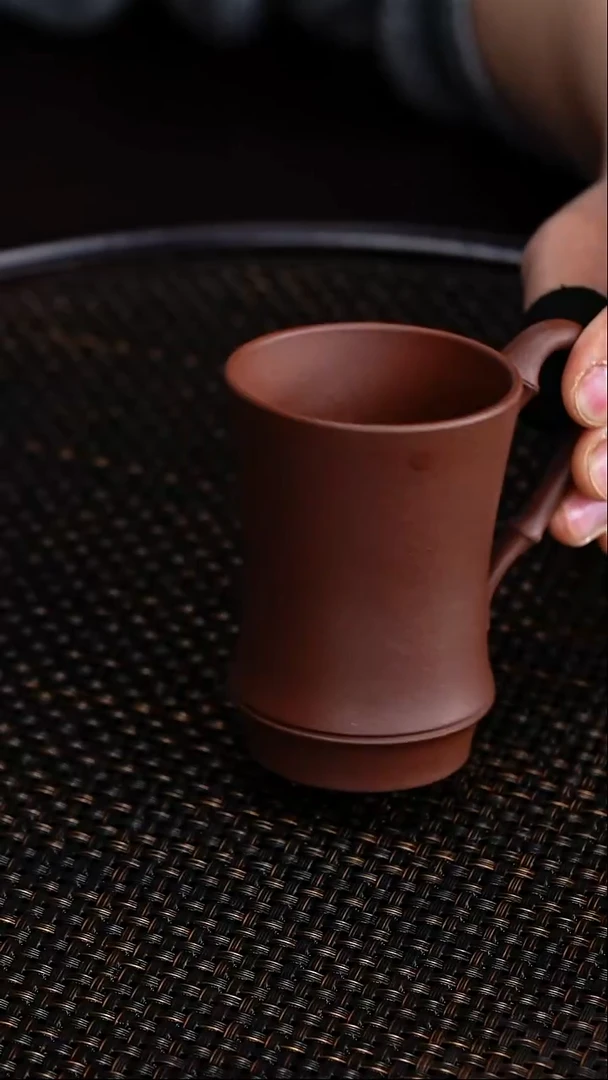 茶壶紫砂底槽青竹节手把杯