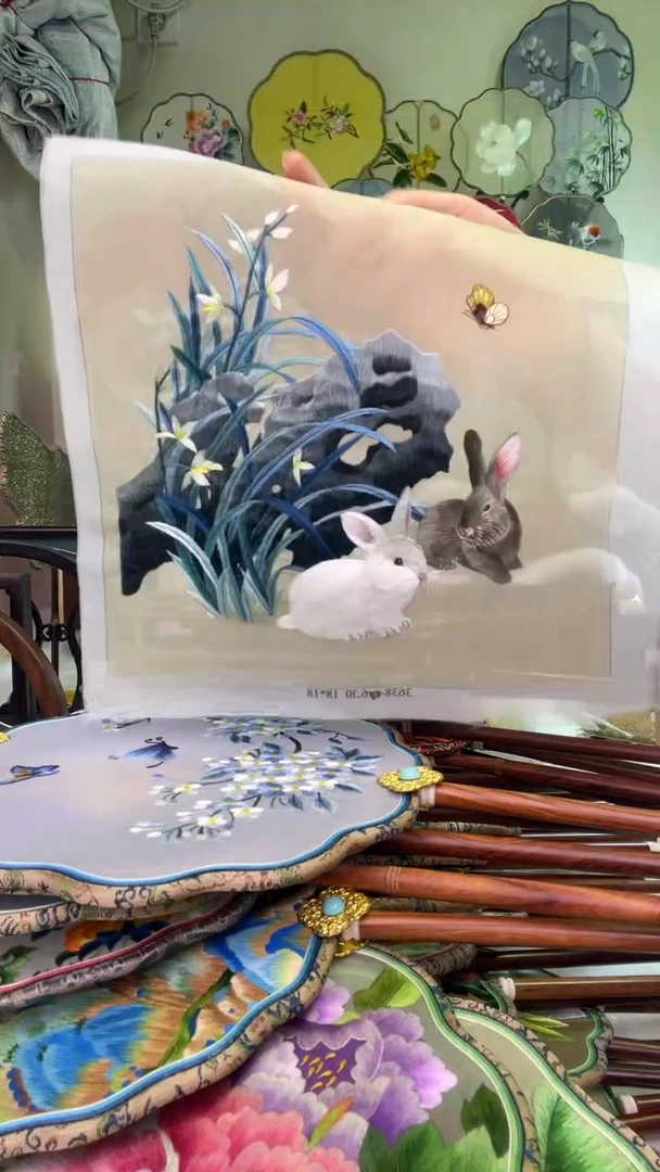 真丝蚕桑线苏州纯手工苏绣绣片