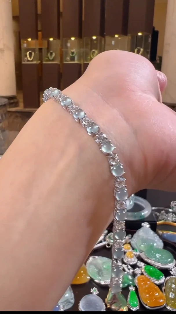 天然A货翡翠HCH19手链多样性发一