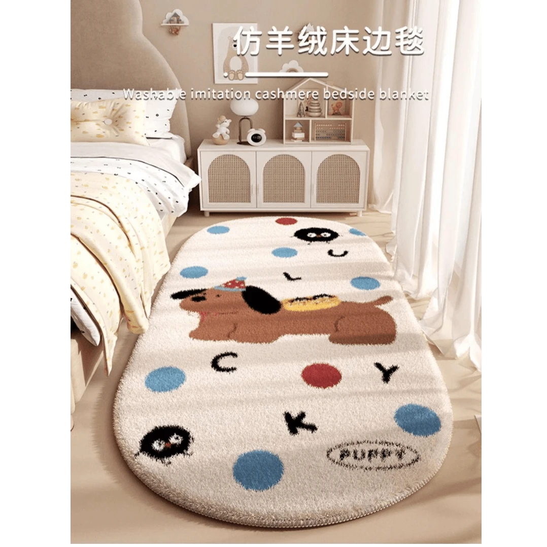 腊肠狗仿羊绒加厚主卧卡通毛绒床边地毯卧室地垫客厅儿童沙发