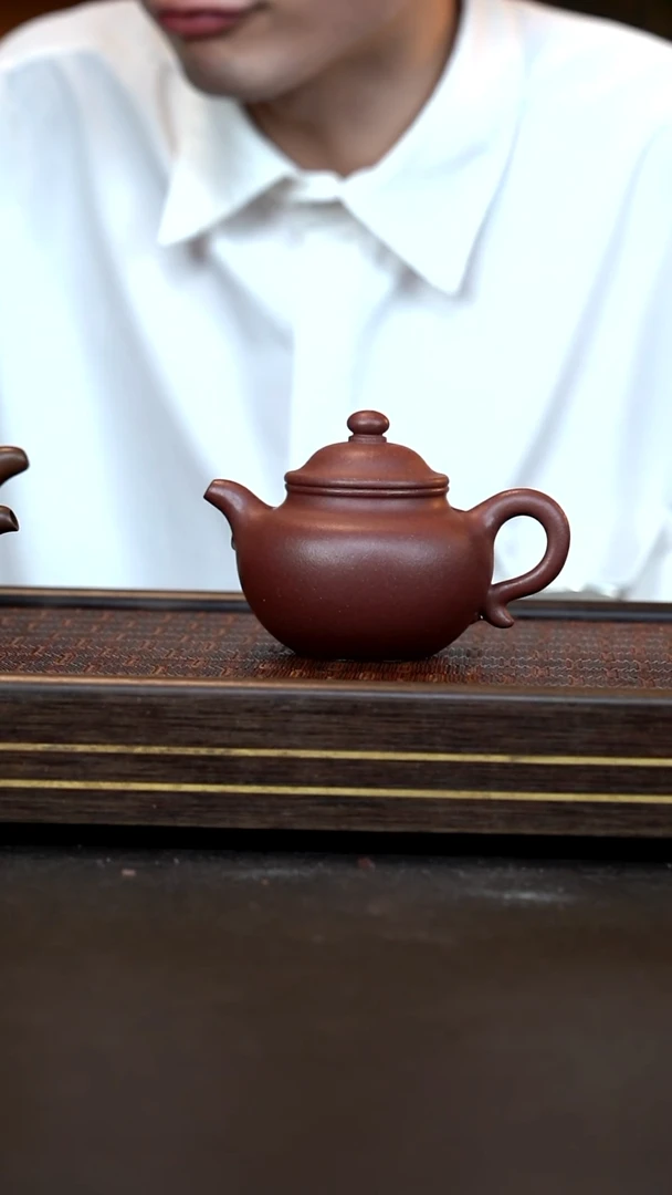 茶壶紫砂古莲子 全砂底槽青 160cc