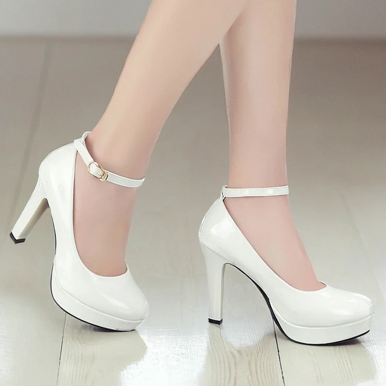 高跟鞋女动漫COS万用防水台粗跟一字扣带漫展单鞋圆头韩版小皮鞋