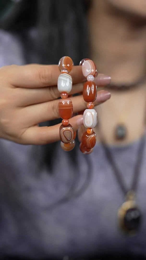 玛瑙/玉髓手链未镶嵌13mm玛瑙手链单圈（多样性发其一）