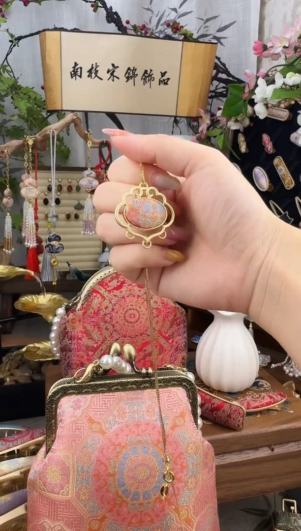 布艺锌合金粉宝象带珍珠项链