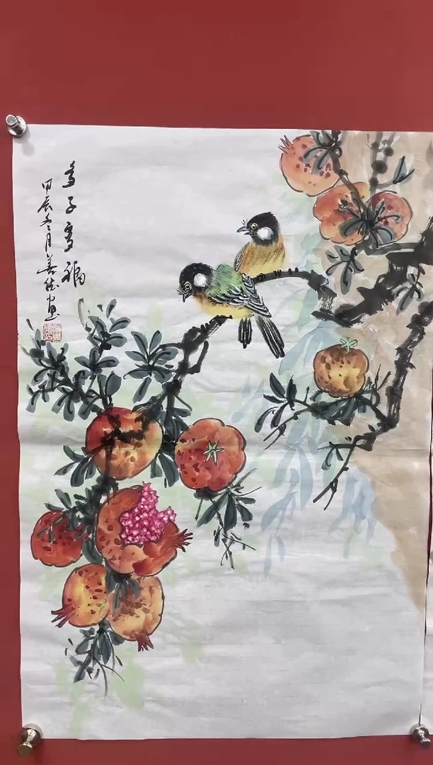 【闪购商品】国画蒋善德2.7平尺画鸟画作3