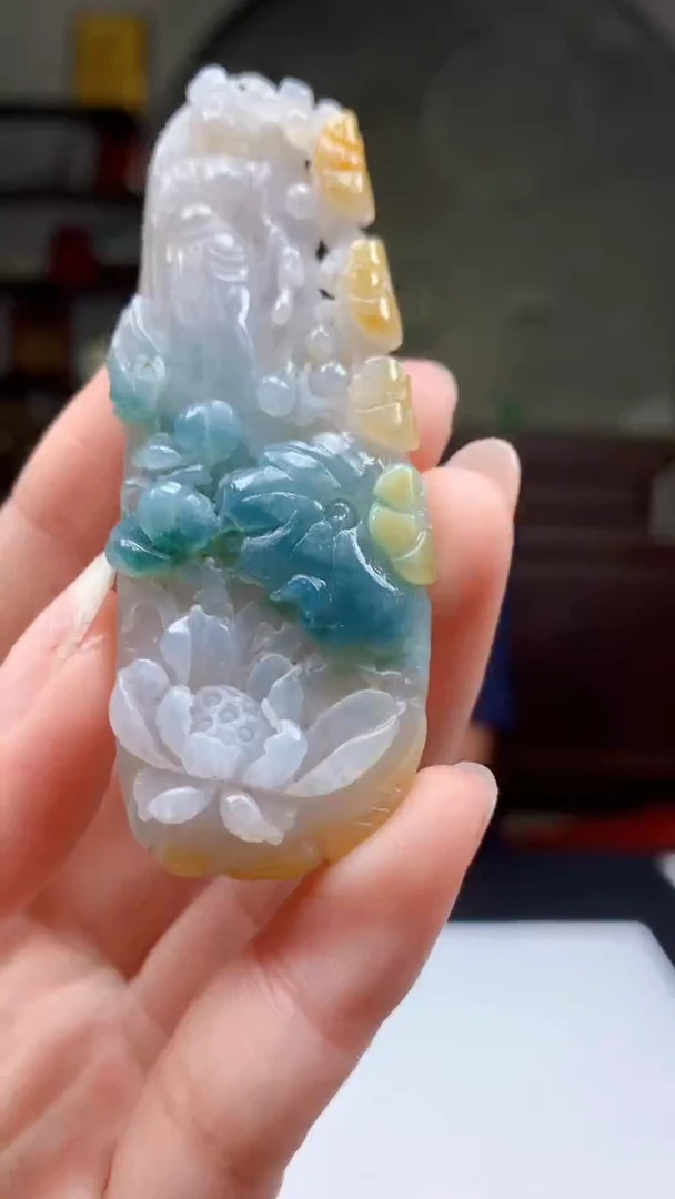 定制翡翠未镶嵌1097ry-毛货挂件（赠珠链）25