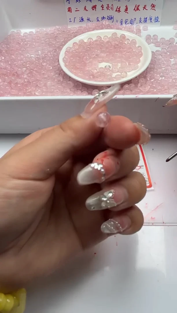 未镶嵌颈饰水晶w2375粉水晶算盘8*4mm*30颗