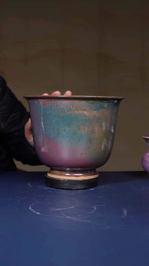 【闪购商品】摆件钧瓷炉钧釉仰钟式花盆