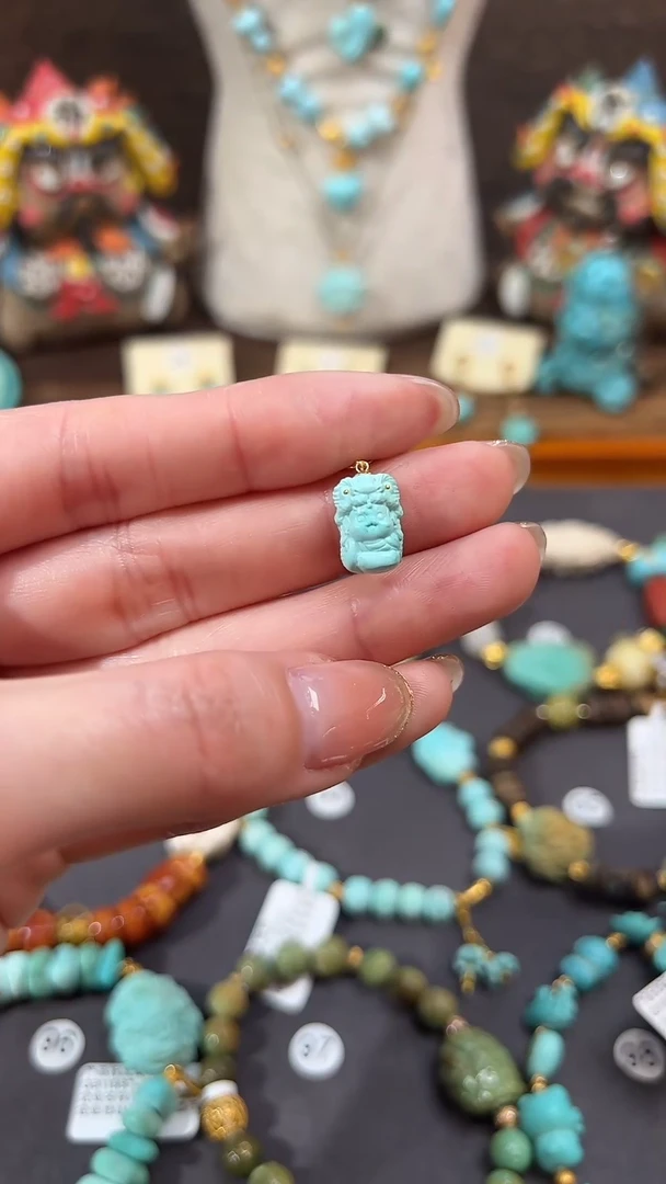 【闪购商品】绿松石提溜18K金镶嵌绿松石提溜