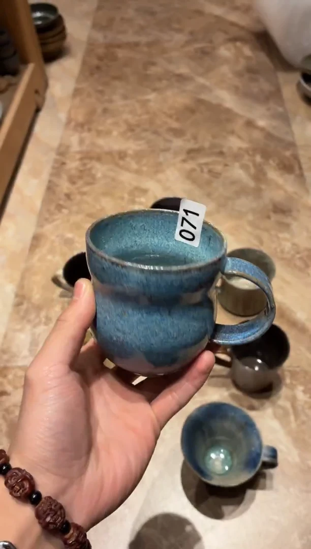 瓷片c*s71微瑕苏打蓝葫芦咖啡杯1个