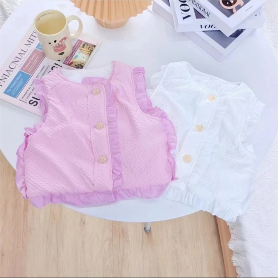 【泡泡马甲】儿童新款时尚洋气面包服加棉马甲女童韩版百搭马甲