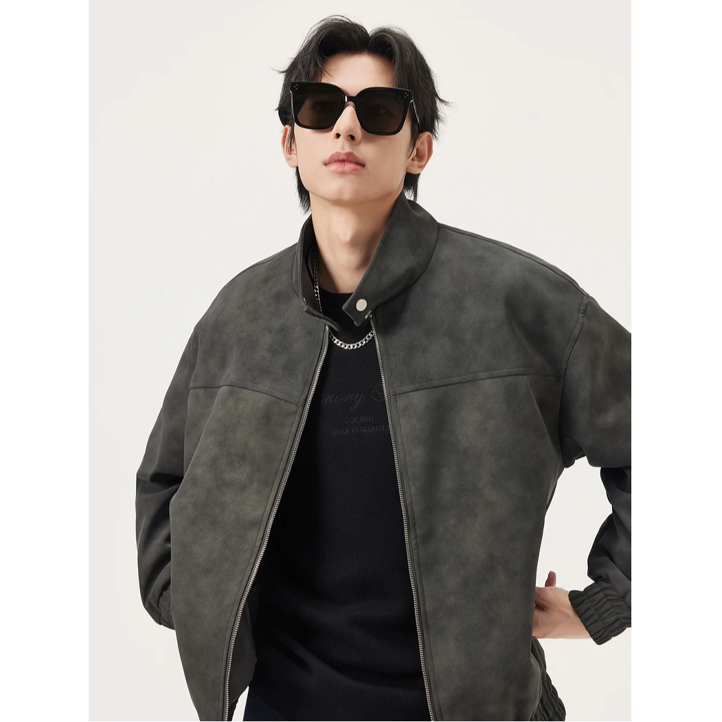 gxg.jeans男装美式复古宽松立领夹克外套男25秋新品#J25D213065