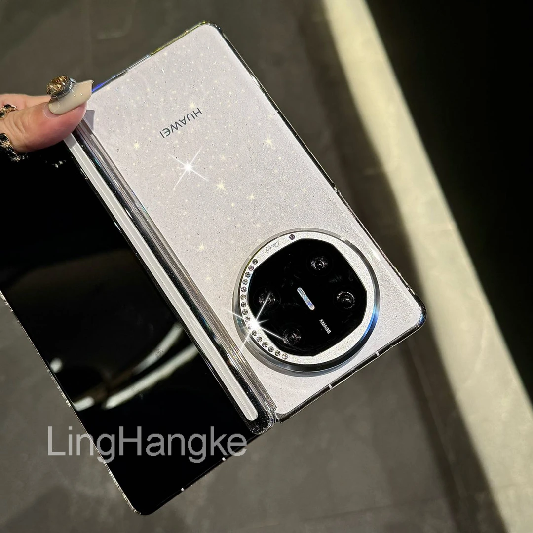 细闪粉透明适用华为matex5手机壳轻奢中轴保护新款matex6典藏版女