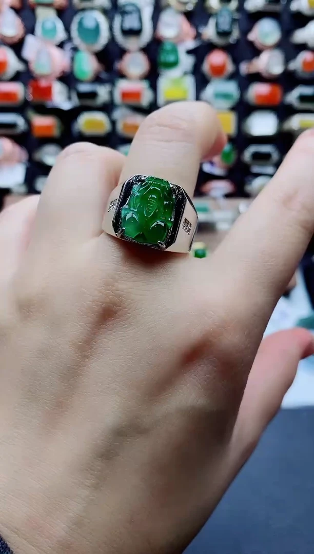 未镶嵌戒指翡翠纯天然A货翡翠男戒
