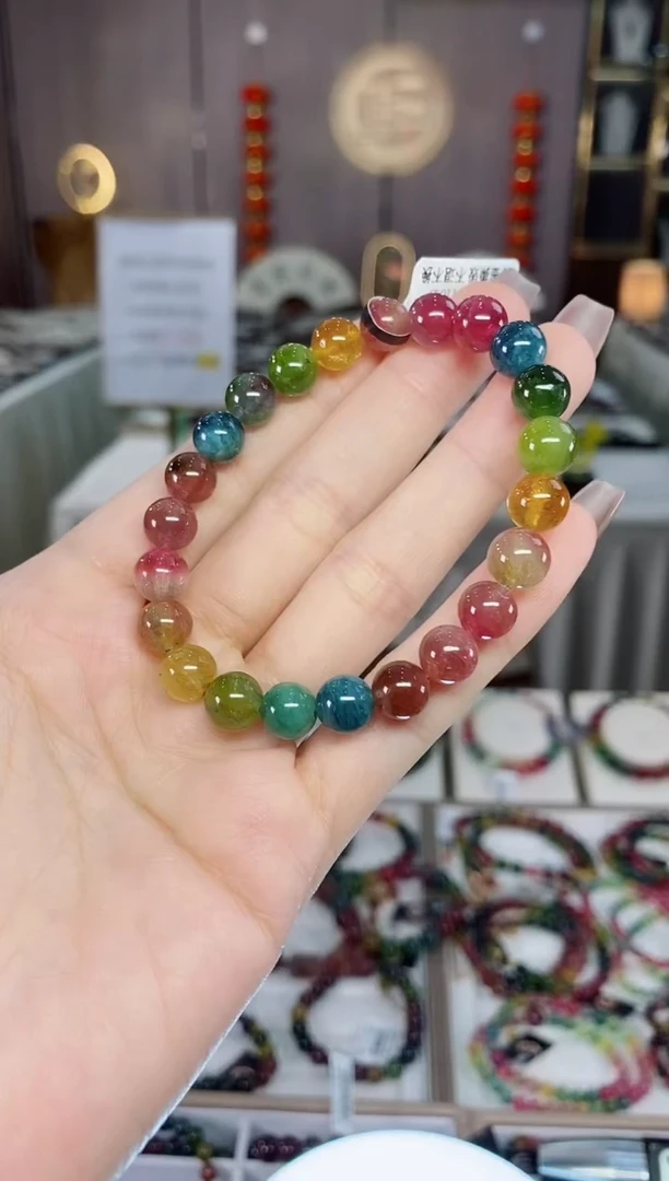 老矿碧玺单圈手串8mm未镶嵌碧玺dan多样性发货一条