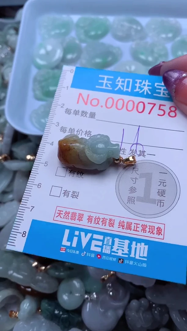 翡翠未镶嵌吊坠(不含链)758