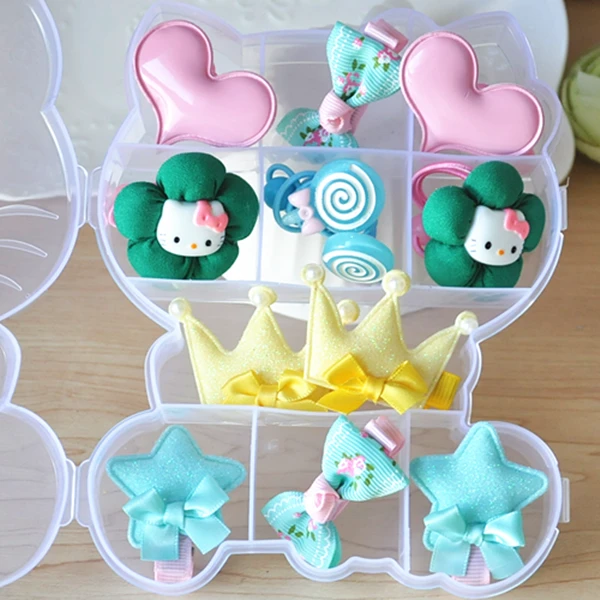 米奇透明盒套装儿童发绳皮筋卡通饰品礼物女童卡通风多款发夹发饰