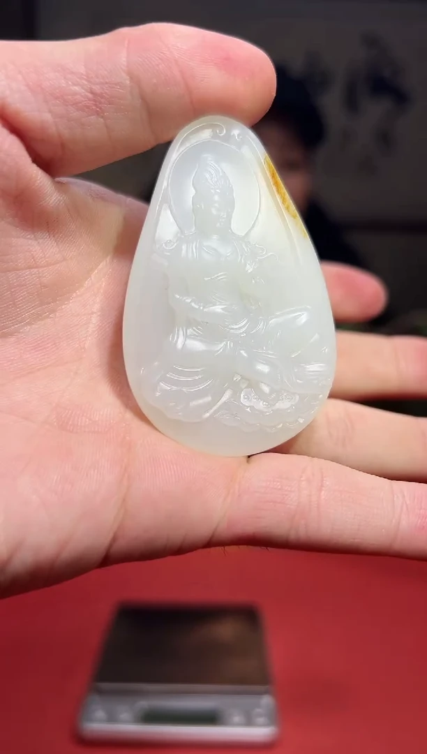 未镶嵌和田玉挂件乐姐（观音）20
