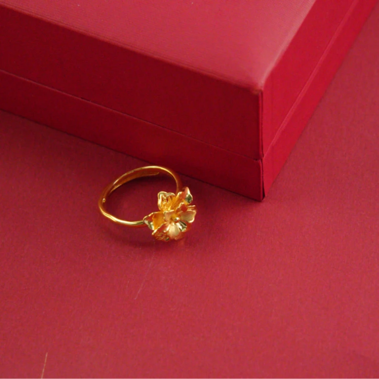 足银戒指 【罗彬专属】999足银镀金莲花戒指QH