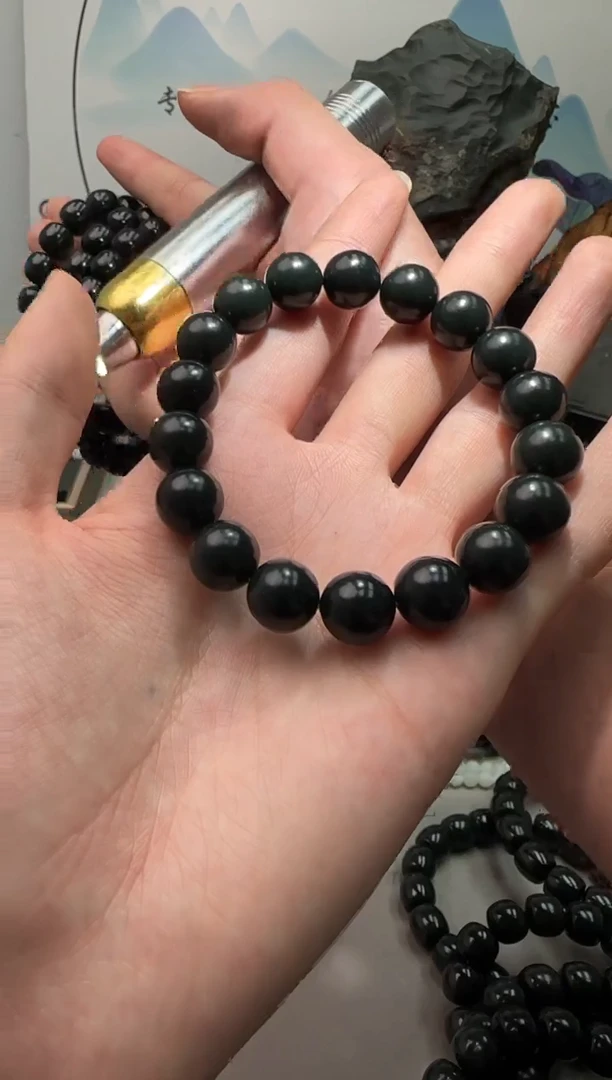 未镶嵌手串和田玉新疆塔青后山料卡12圆珠手串