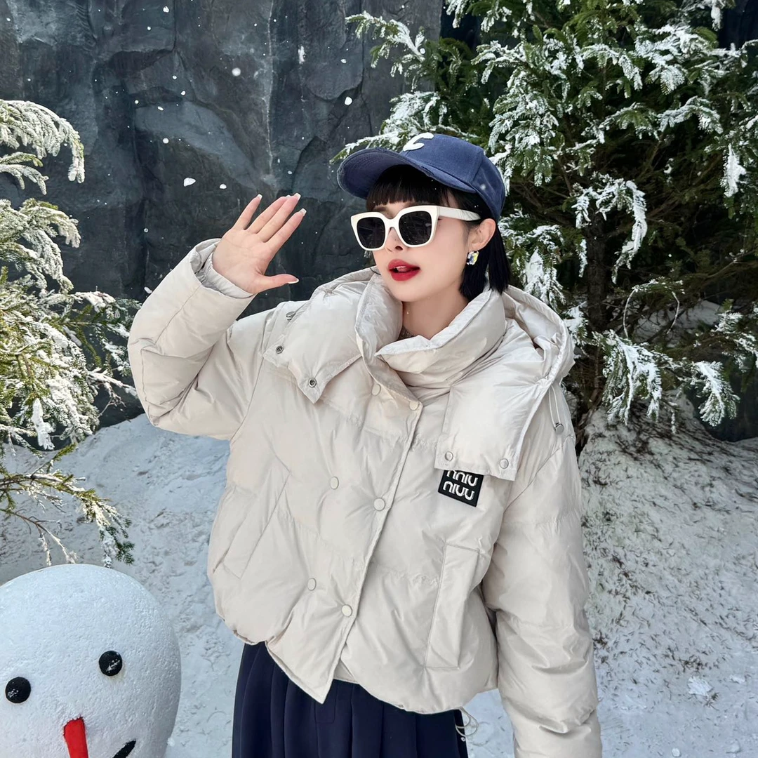 #9312#新国标白鸭绒韩版小个子加厚保暖泡芙羽绒服女短款2024冬款
