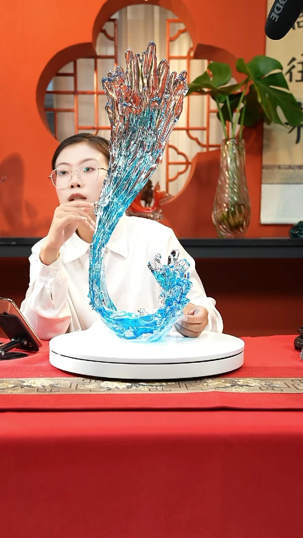 手工艺品琉璃蓝色风生水起