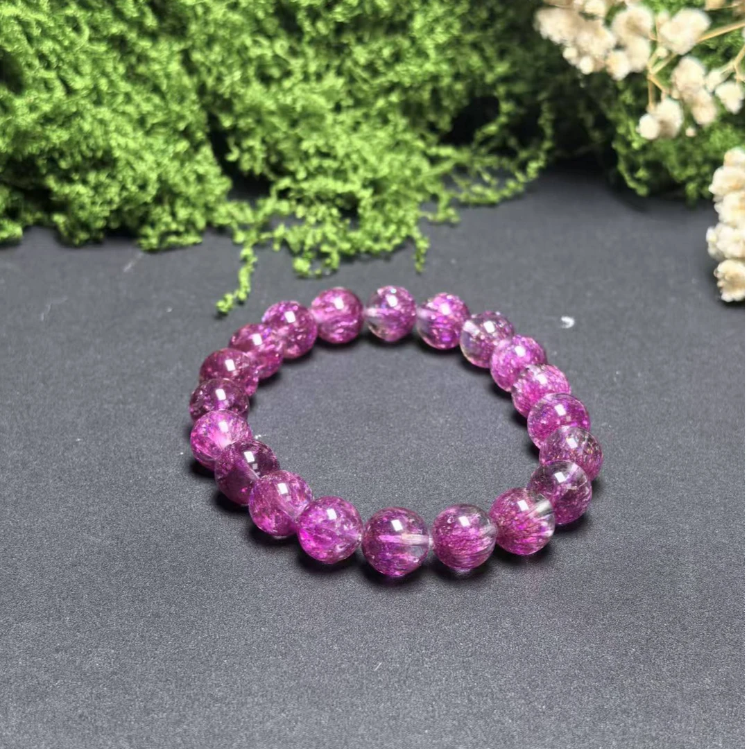 SJ-9187紫超发水晶单圈卡10手串（拍一发一多样性发货）