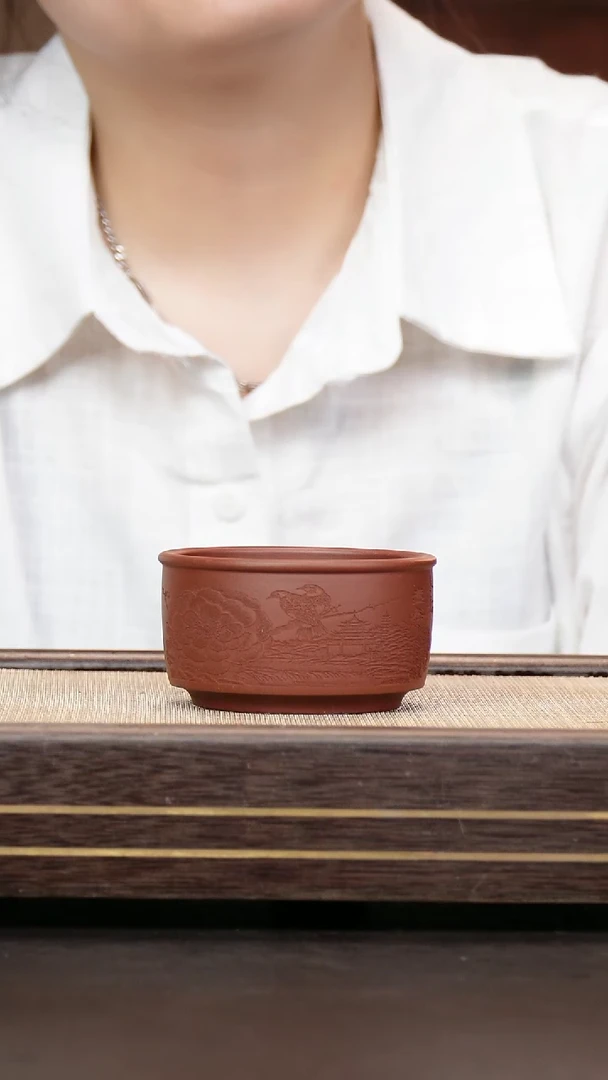 茶壶紫砂原矿紫泥  宽口杯