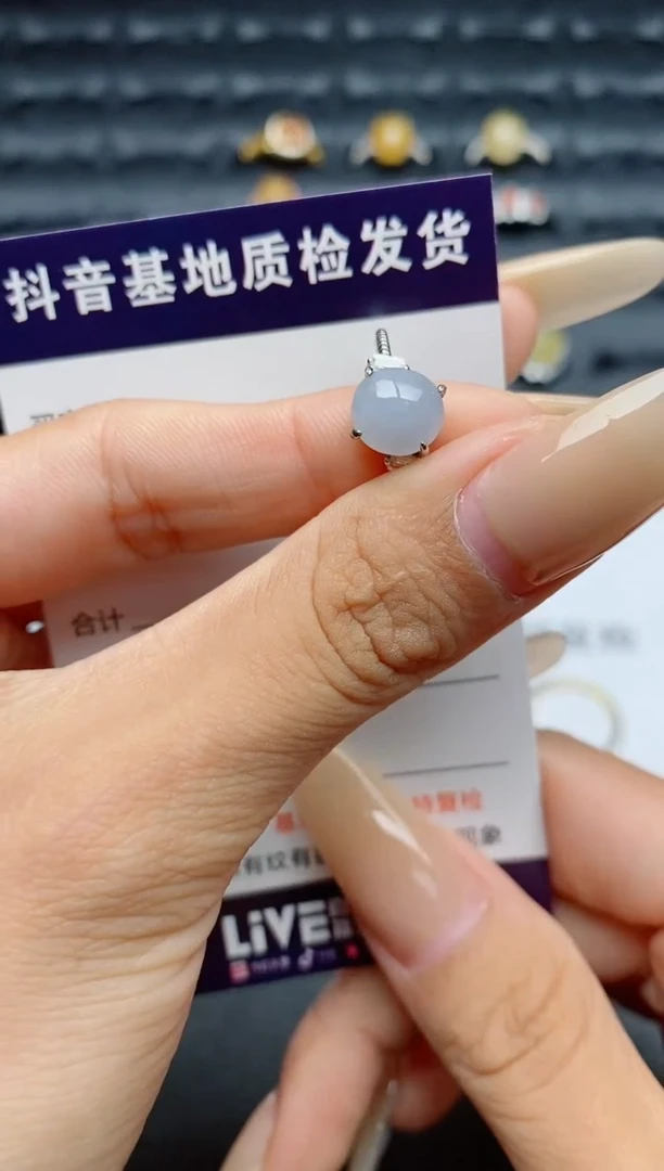 翡翠戒指银S925镶嵌.
