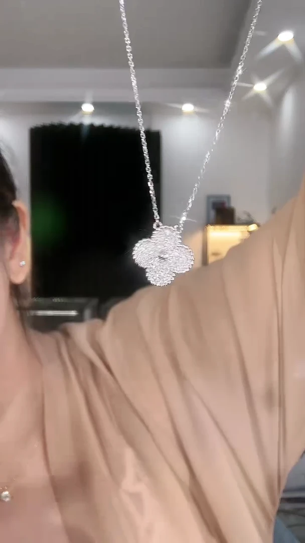 项链铂Pt950镶嵌钻石满钻项链