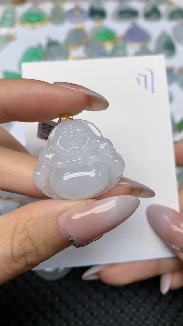 【闪购商品】翡翠颈饰18K金镶嵌天然翡翠A货 77