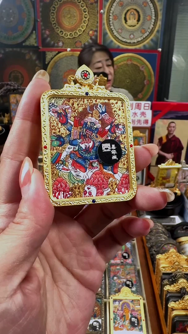 吊坠?壹善缘城手绘唐卡六臂大黑天定制防水壳