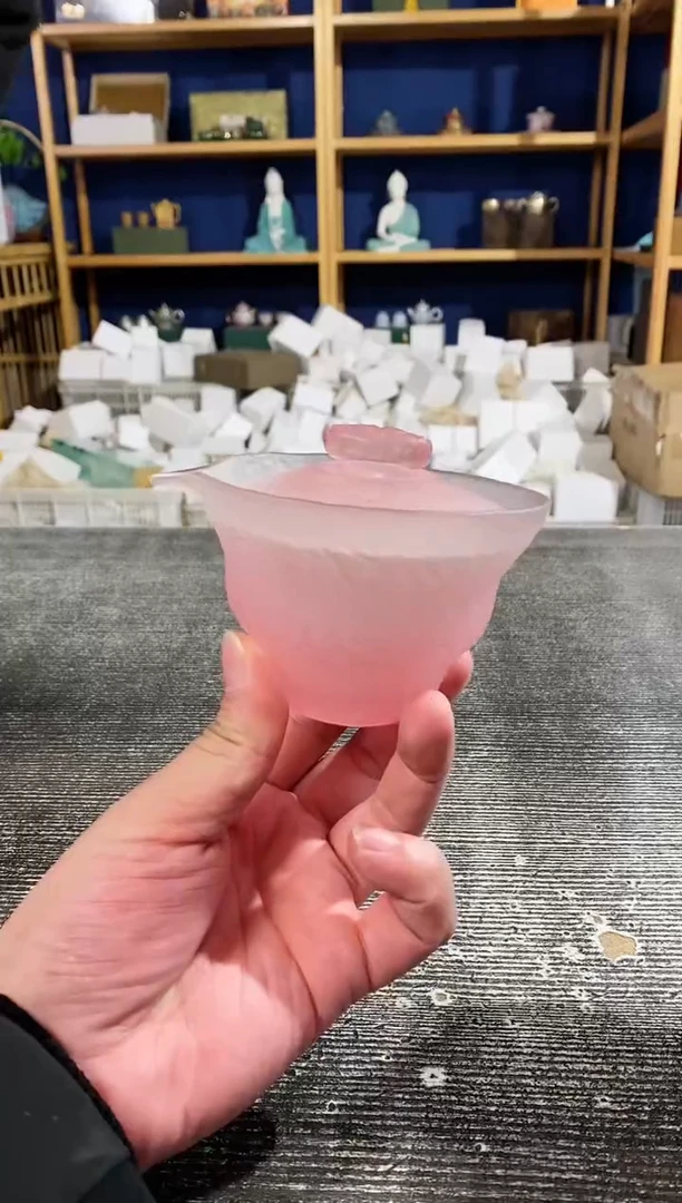 【闪购商品】其他粉色琉璃小盖碗