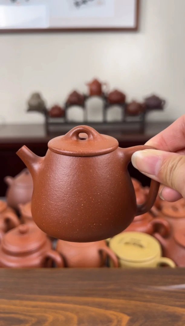 茶壶紫砂红降坡高石瓢壶150CC