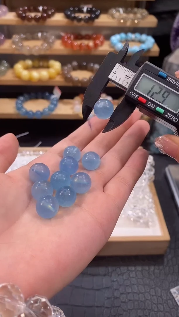 水晶手链未镶嵌海蓝宝单珠12+多样性发一