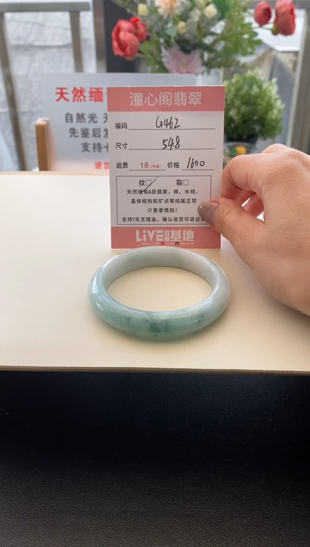 未镶嵌手镯翡翠圈口54.8编码G462
