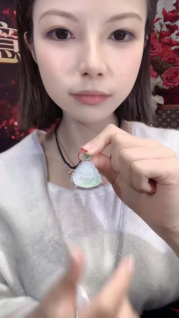 吊坠(不含链)18K金镶嵌翡翠D56