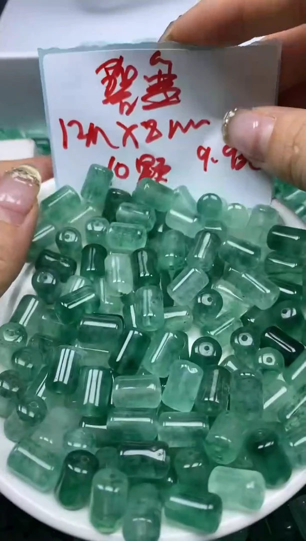未镶嵌颈饰碧玺w1736绿碧玺管珠12*8mm*10颗