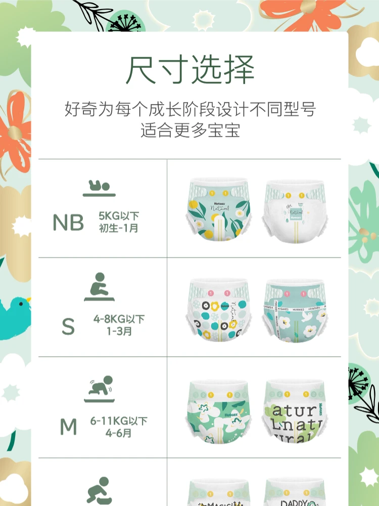 好奇金装纸尿裤拉拉裤NB-XXXXL码超薄透气尿不湿