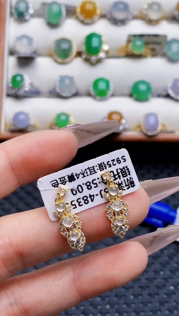 银S925镶嵌戒指翡翠8600
