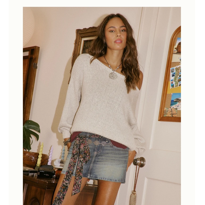 Hollister25夏季Y2K辣妹Miu系低腰裙裤牛仔裙女装KI343-5134