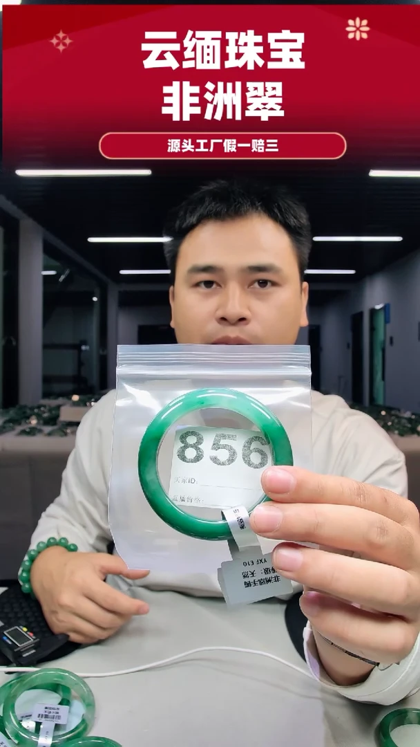 未镶嵌手镯石英质玉（非洲翠）55圈口856