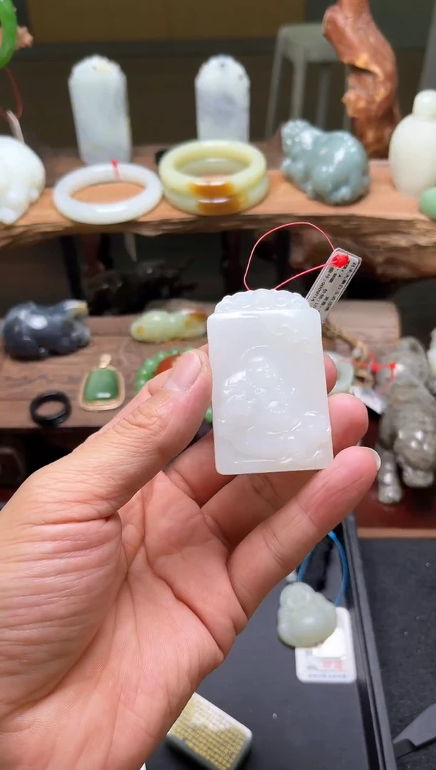 和田玉未镶嵌吊坠(不含链)天泰白玉 逍遥佛9009714