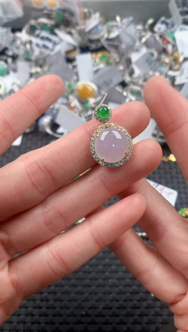 银S925镶嵌戒指翡翠留*111   1